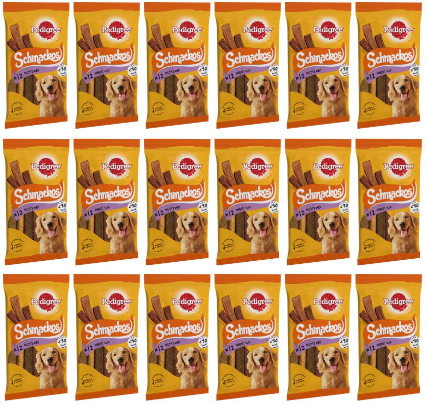 18 x Pedigree Schmackos Beef 12 Stick 86Gm