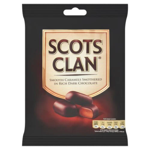 18 x Scots Clan Smooth Caramels Smothered In Rich Dark Chocolate 135G - Image 3