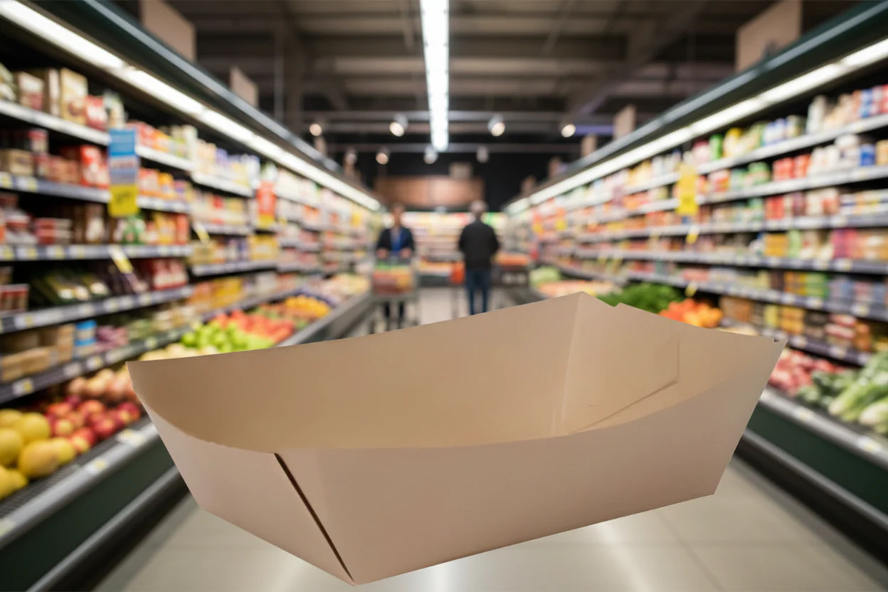 2.5Lb Medium Kraft Paper Food Tray - Image 2