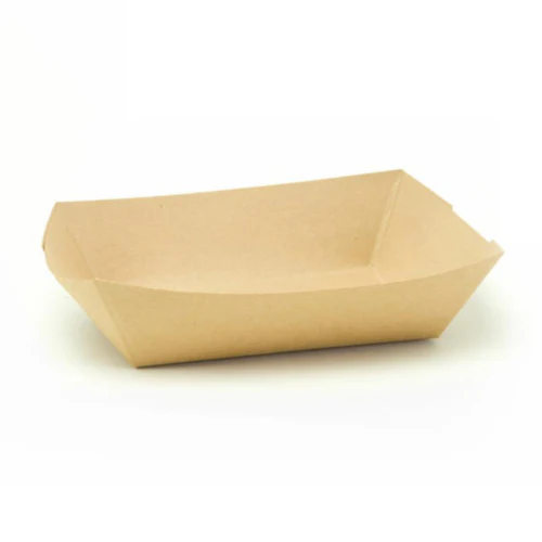2 x 2.5Lb Medium Kraft Paper Food Tray - Image 3