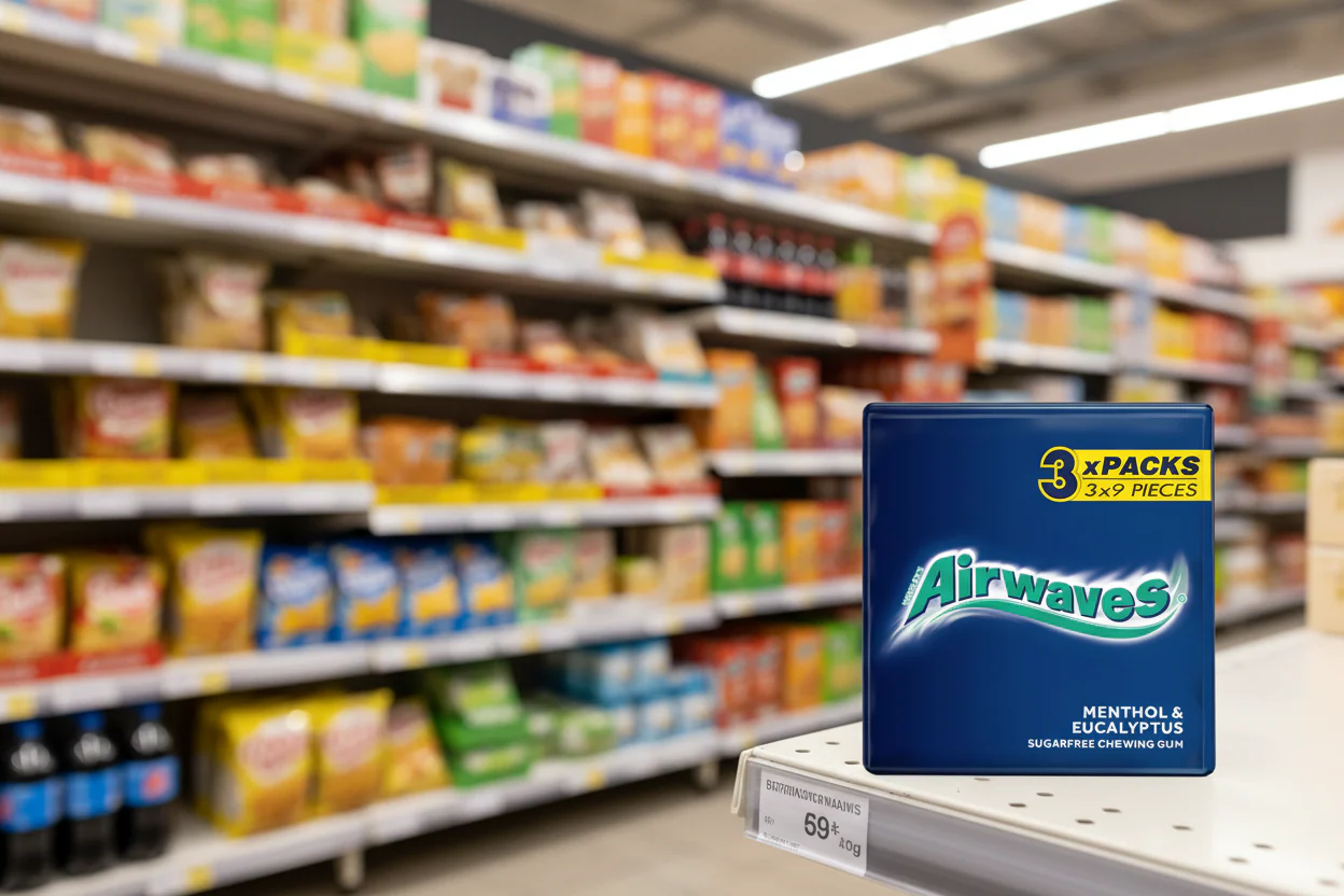 20 x Airwaves Menthol & Eucalyptus Sugar Free Gum Pk 3Pk - Image 2