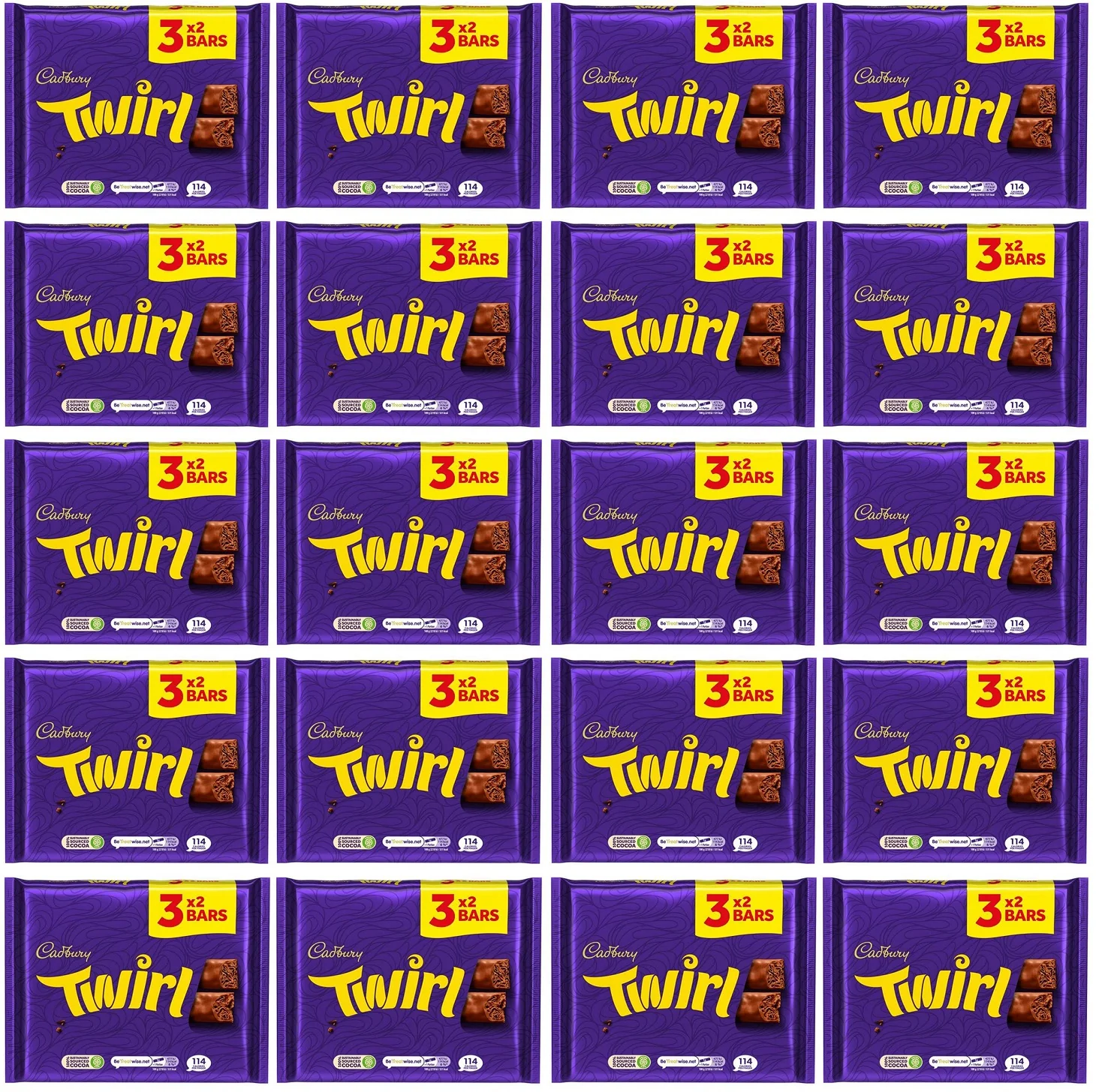 20 x Cadbury Twirl 5pk - 107.5GM