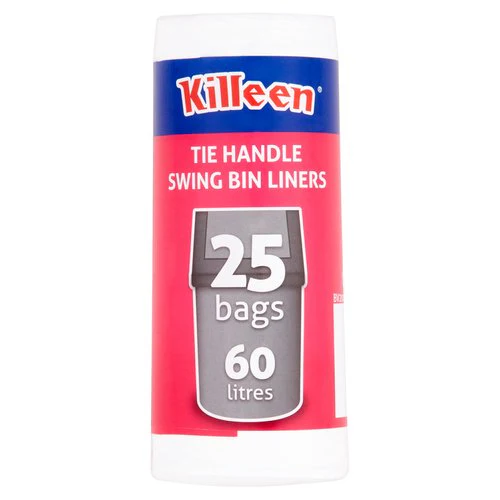 20 x Killeen Tie Handle Swing Bin Liners 25 Bags 60 Litres - Image 2