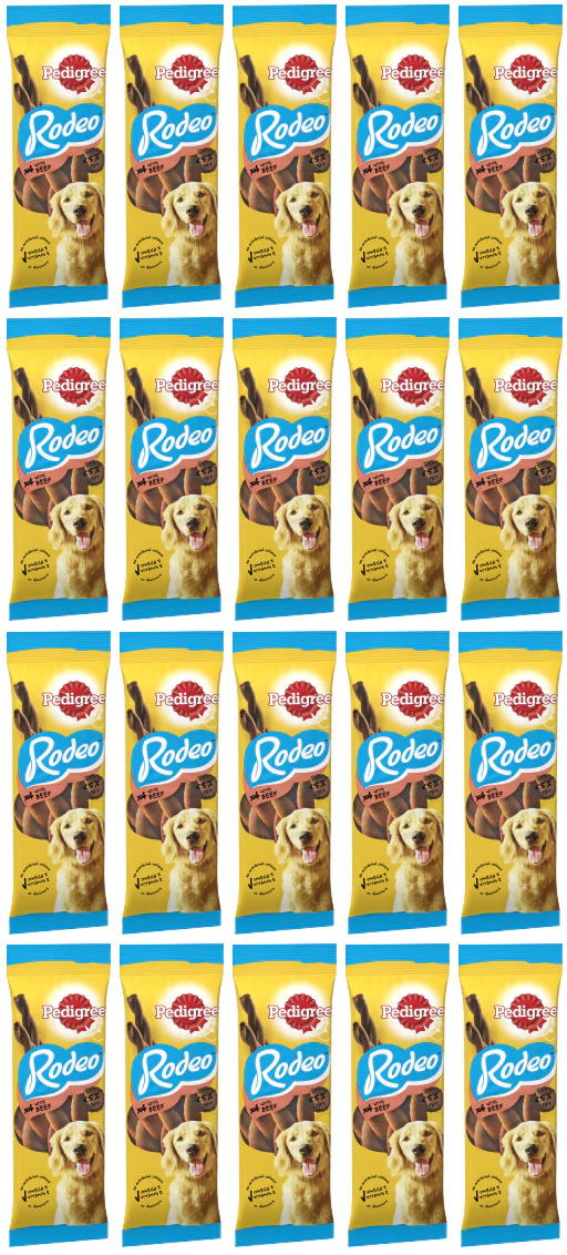 20 x Pedigree Rodeo Beef 4 Pack - 70Gm