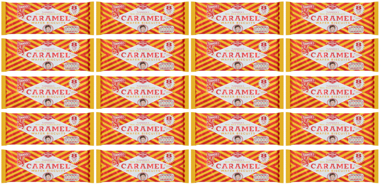 20 x Tunnocks Caramel Wafers 8'S 8