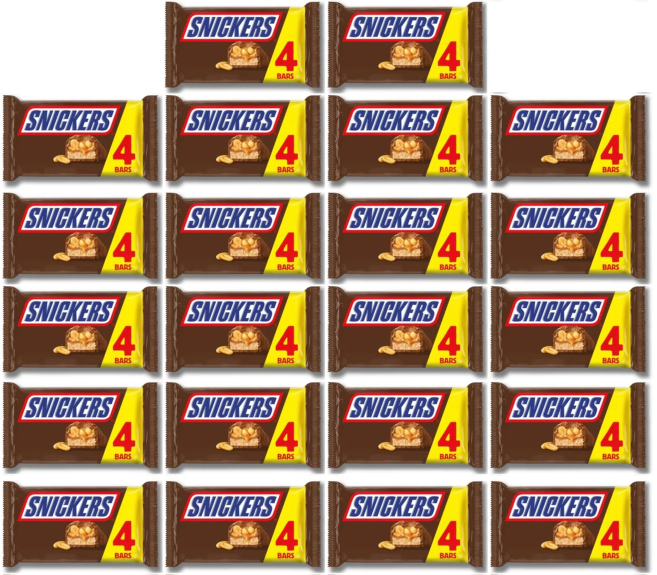 22 x Snickers Bars 4 X 41.7G (166.8G)