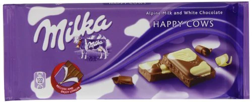 23 x Milka Happy Cows Milk And White Chocolate Bar 100G - Image 3