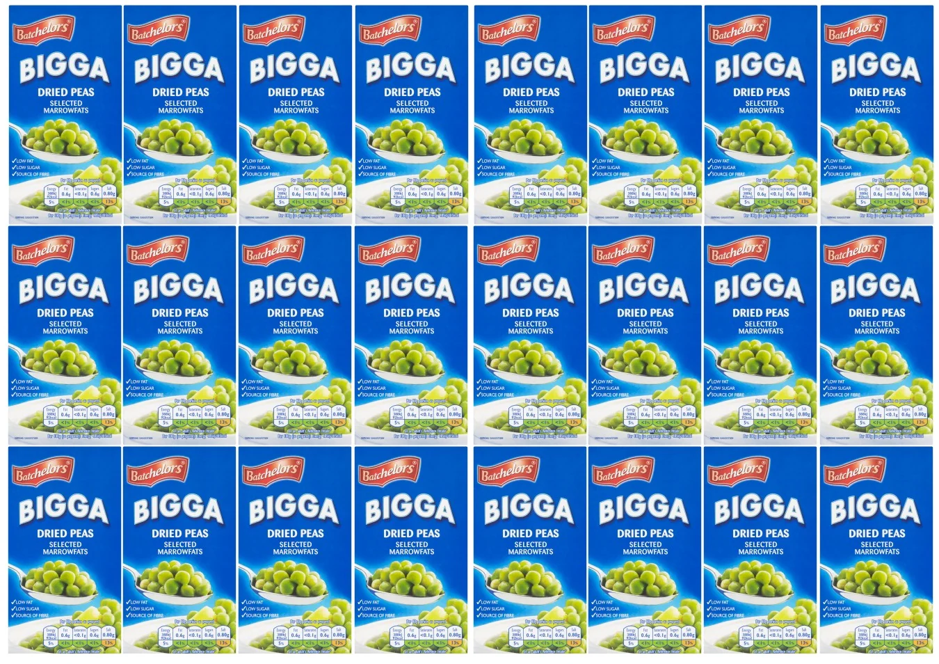 24 x Batchelors Bigga Dried Peas Packet 250G