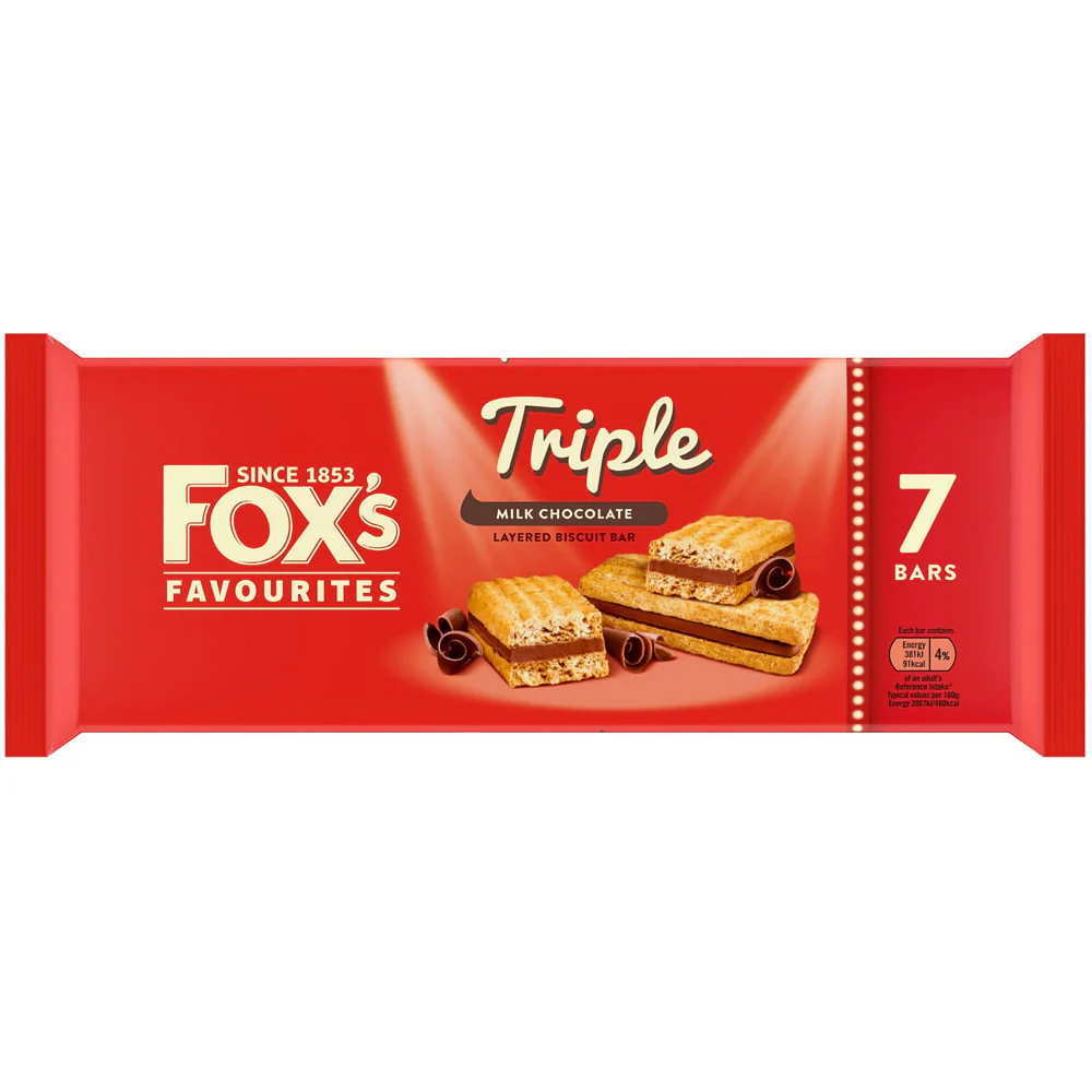 24 x Fox's  Triple Layered Biscuit Bar 7Pk - Image 3