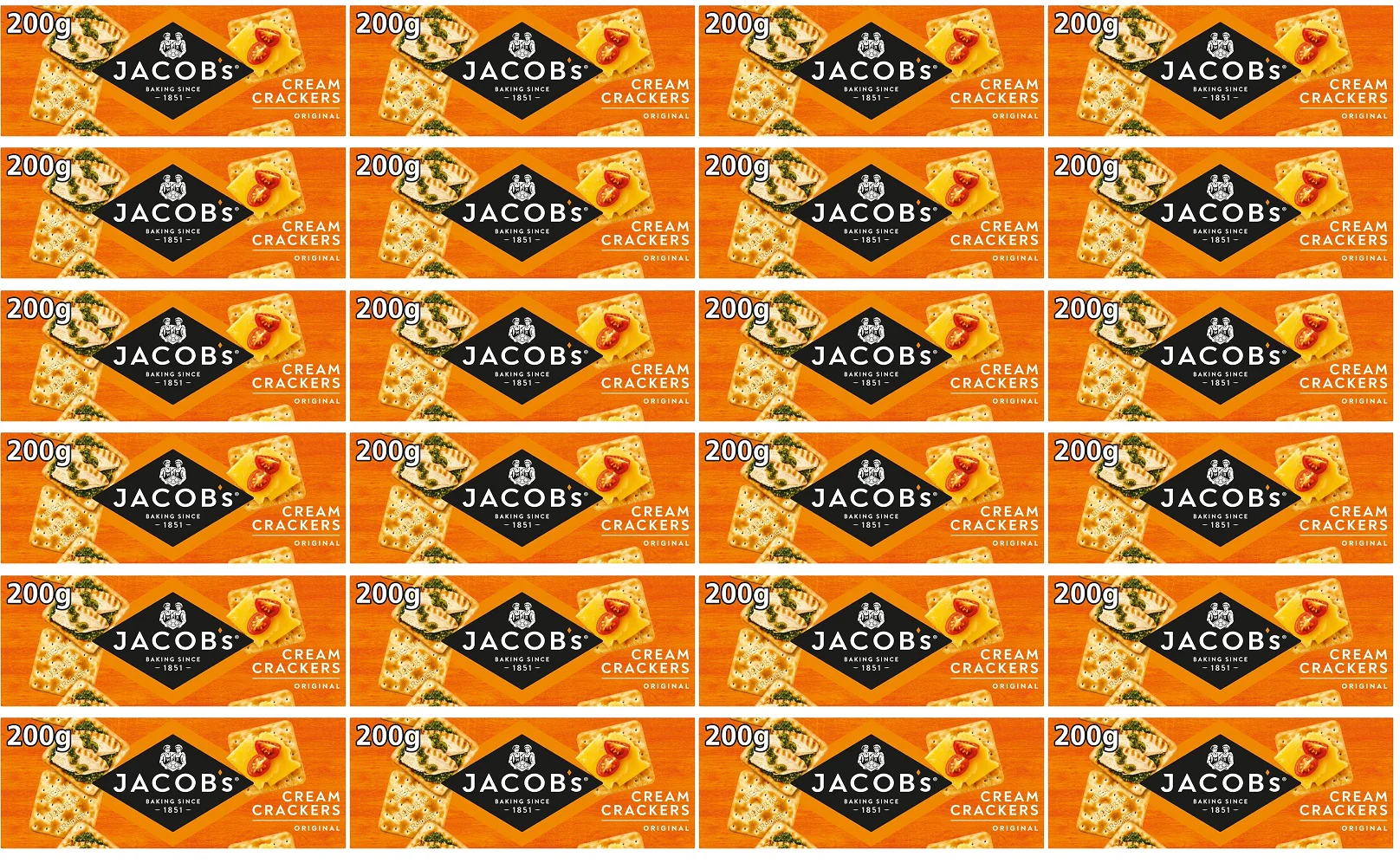 24 x Jacob's The Original & Best Cream Crackers 200G