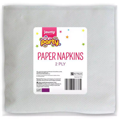 24 x Jaunty White Napkins In 2 Ply 30 Pack - Image 3