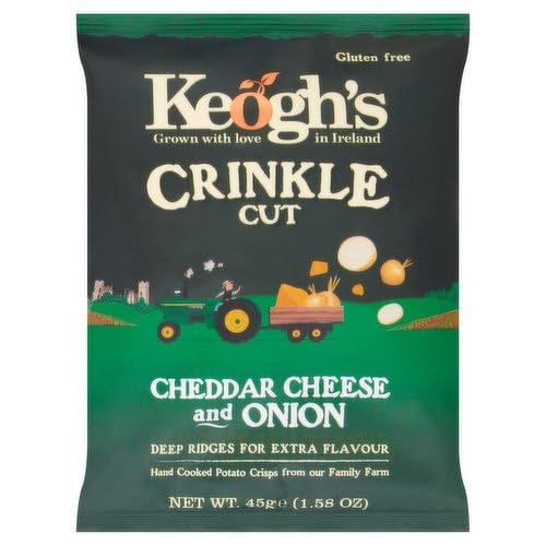 24 x Keogh's Crinkle Cut Cheddar Cheese And Onion 45G - Image 3