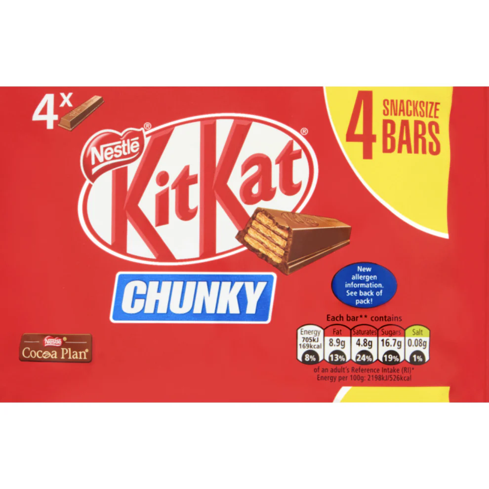 24 x Kitkat Chunky Milk Chocolate Bar 4 X 32G (128G) - Image 3