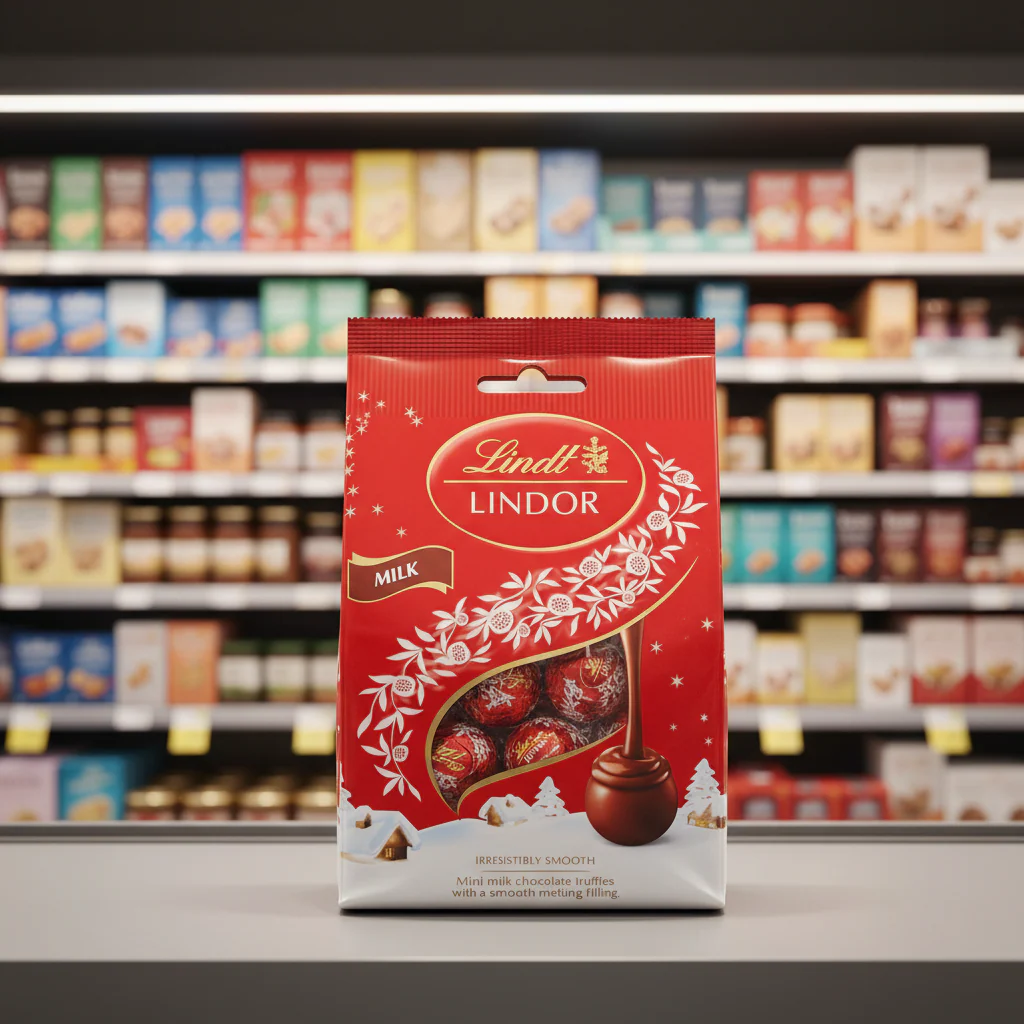 24 x Lindt Lindor Christmas Milk Chocolate Mini Truffles Bag 80G - Image 2