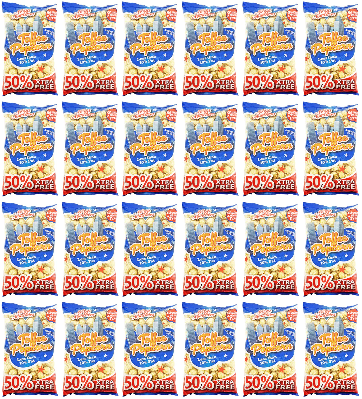 24 x Mega Munchers Toffee Popcorn +50% 150Gm