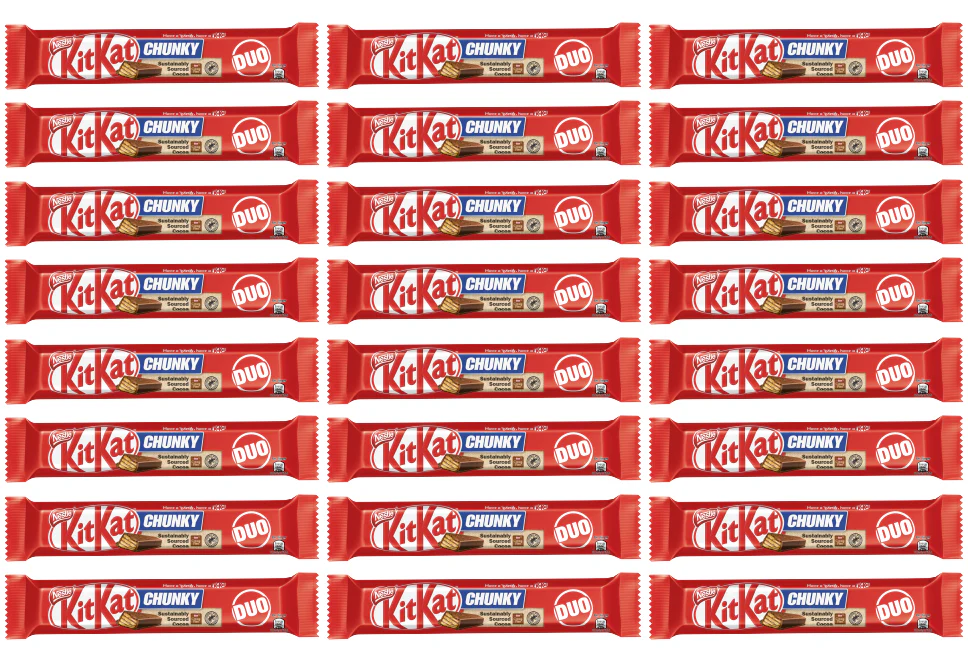 24 x Nestle Kitkat Chunky Duo Milk Chocolate Bars 64Gm