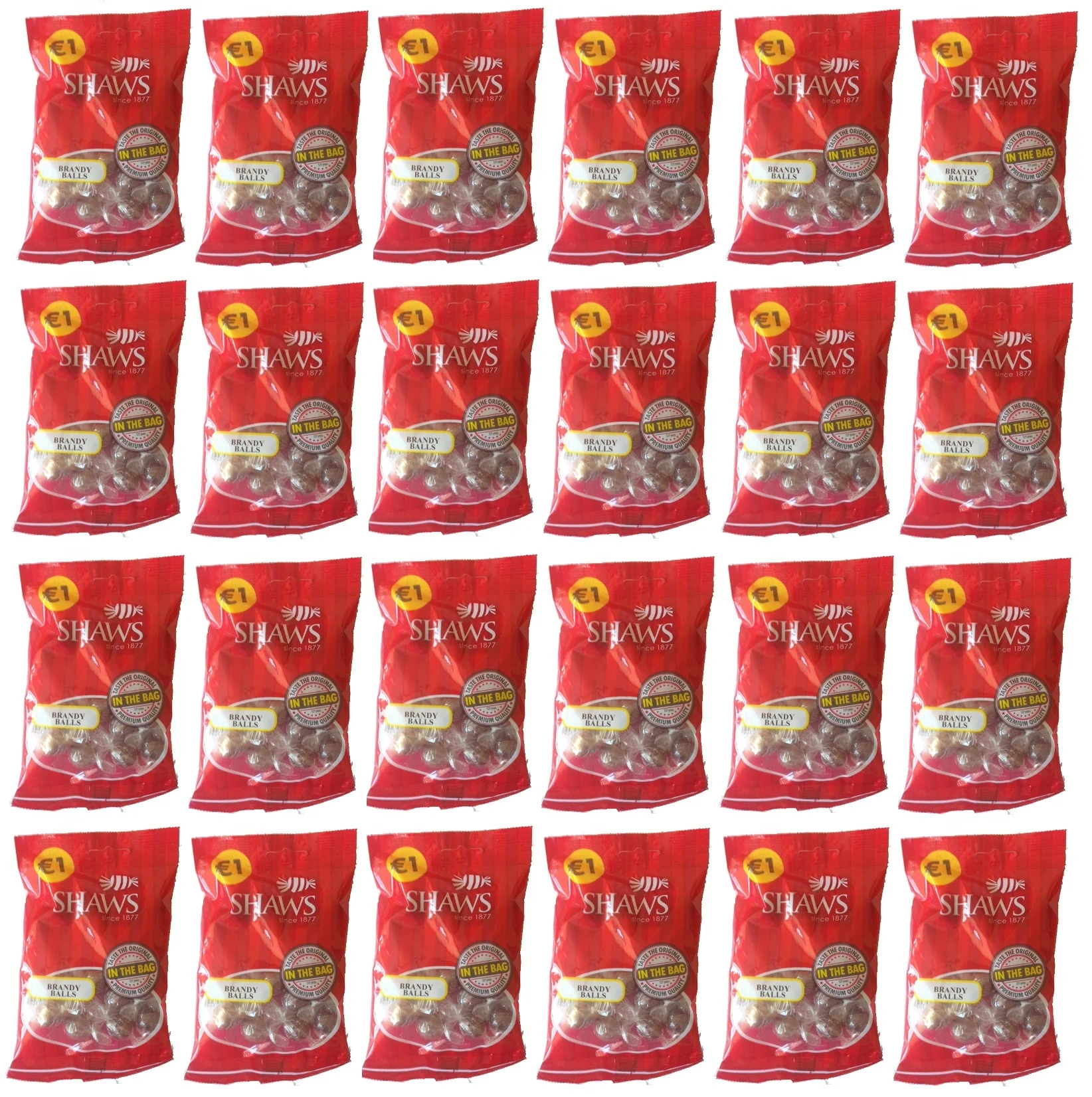 24 x Shaws Brandy Balls 100g Bags