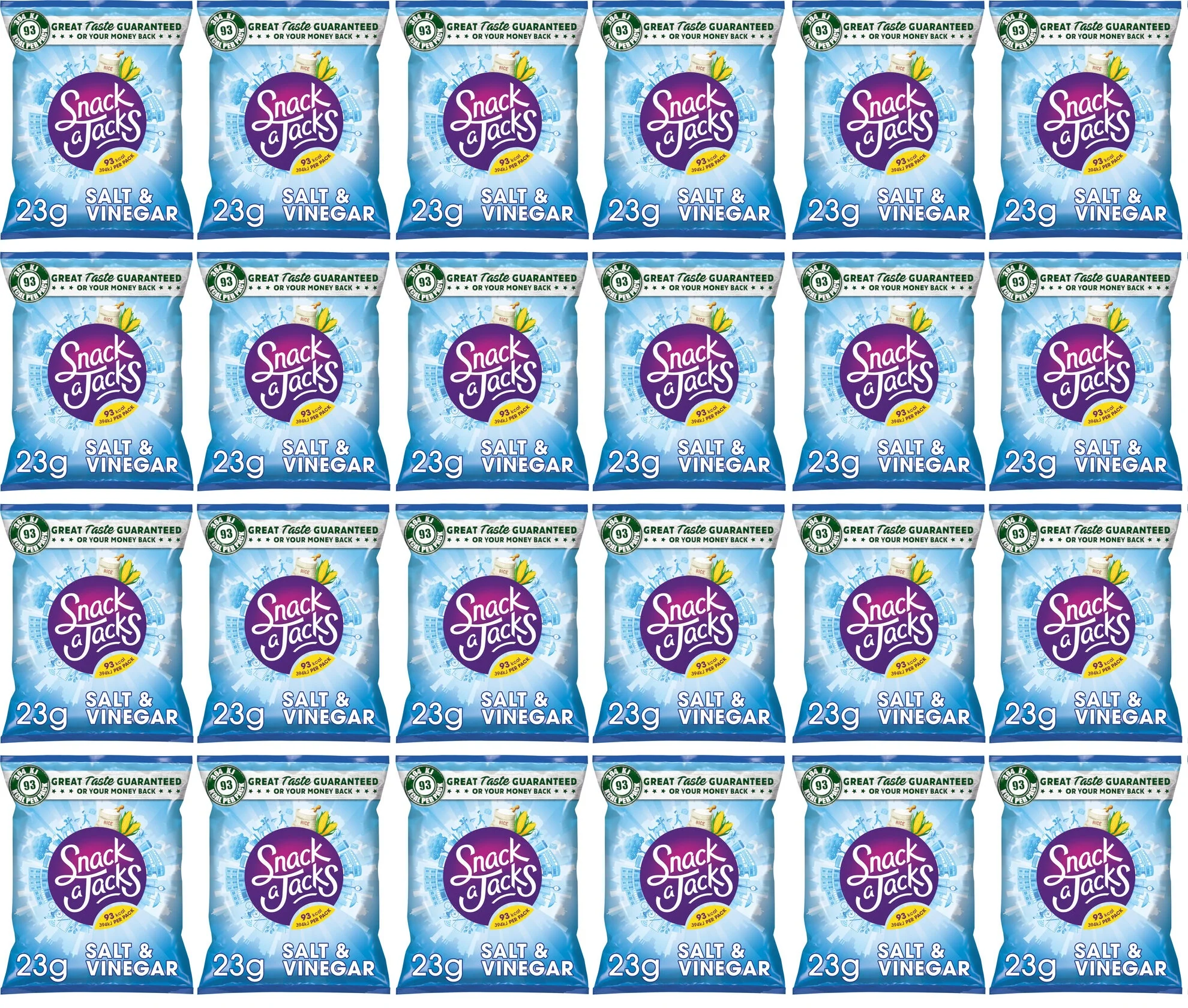 24 x Snack A Jacks Salt & Vinegar Rice Cakes Crisps 23G