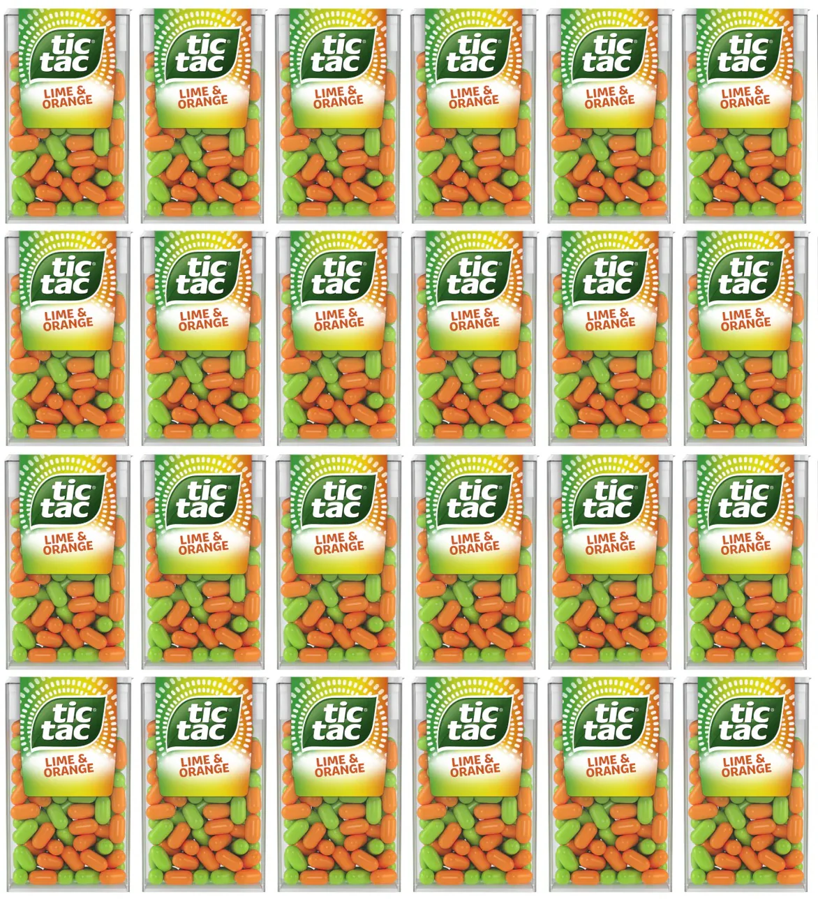 24 X Tic Tac Lime Orange T100