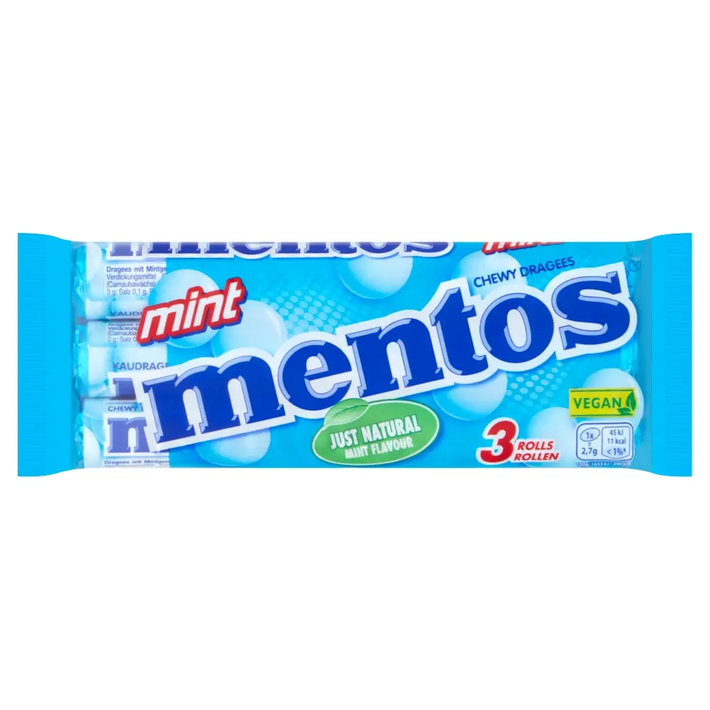 25 x Mentos Mint Chewy Dragees Rolls 3 X 38G (114G) - Image 3