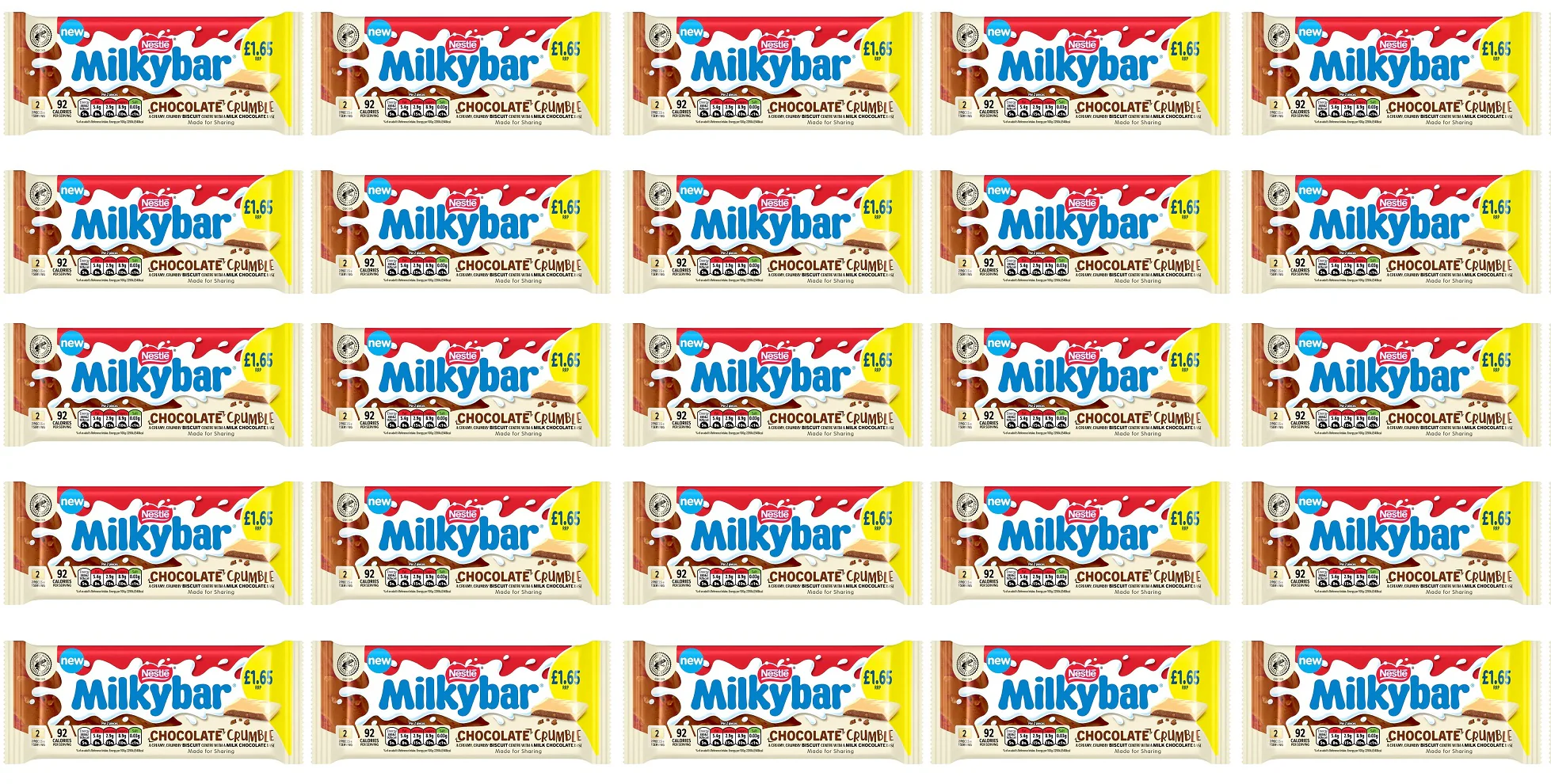 25 x Milkybar Biscuit Chocolate Sharing Bar - 84GM