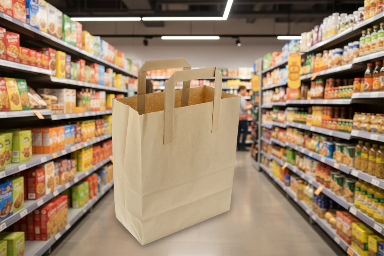 250 x Kraft Brown Bag Handles 8.5X13X10 - Image 3
