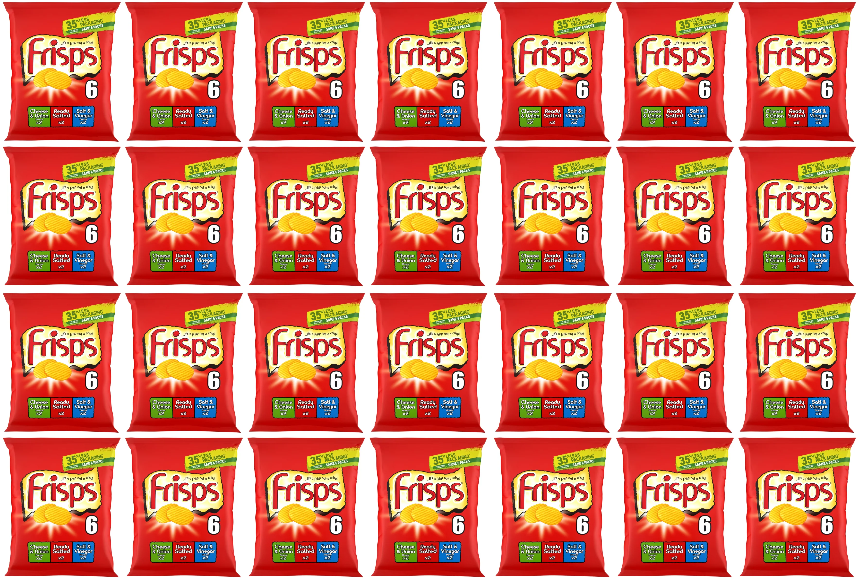 28 x Kp Frisps Assorted Crisps 6pk - 6X25.5GM