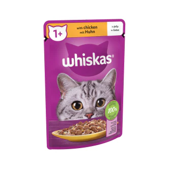 28 x Whiskas Cat 1+ Pouch Chicken & Jelly - 85GM - Image 3