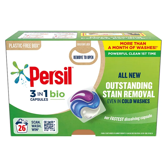 3 x Persil 3 In 1 Washing Capsules Bio 26 Washes - Image 2