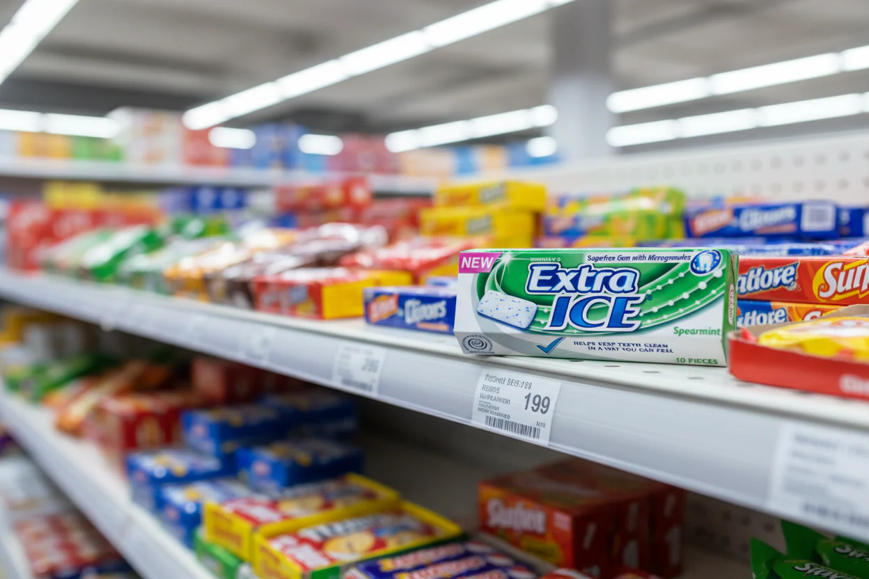 30 x Extra Ice Spearmint Chewing Gum Sugar Free 10 Pieces - Image 2