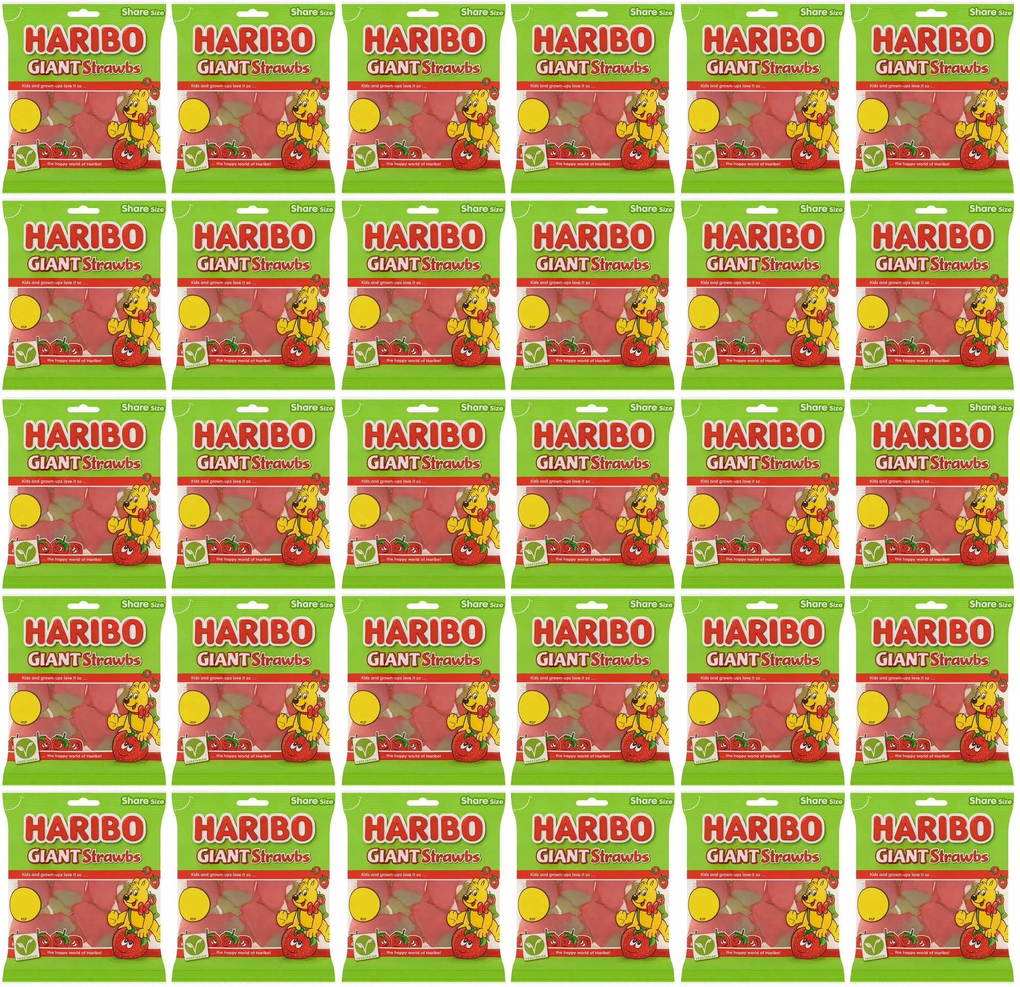 30 x Haribo Giant Strawbs 140G