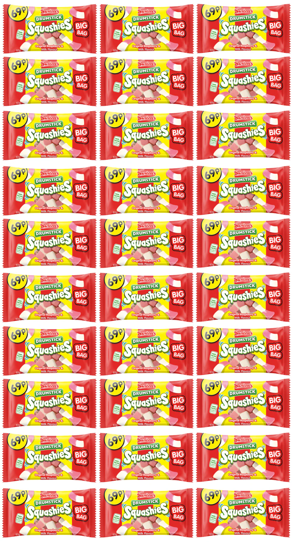 30 X Squashies Drumstick Original 60GM