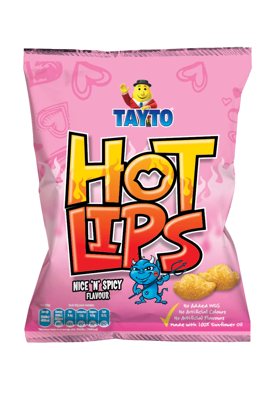 32 x Tayto Hot Lips Nice N Spicy Flavour 40G - Image 3