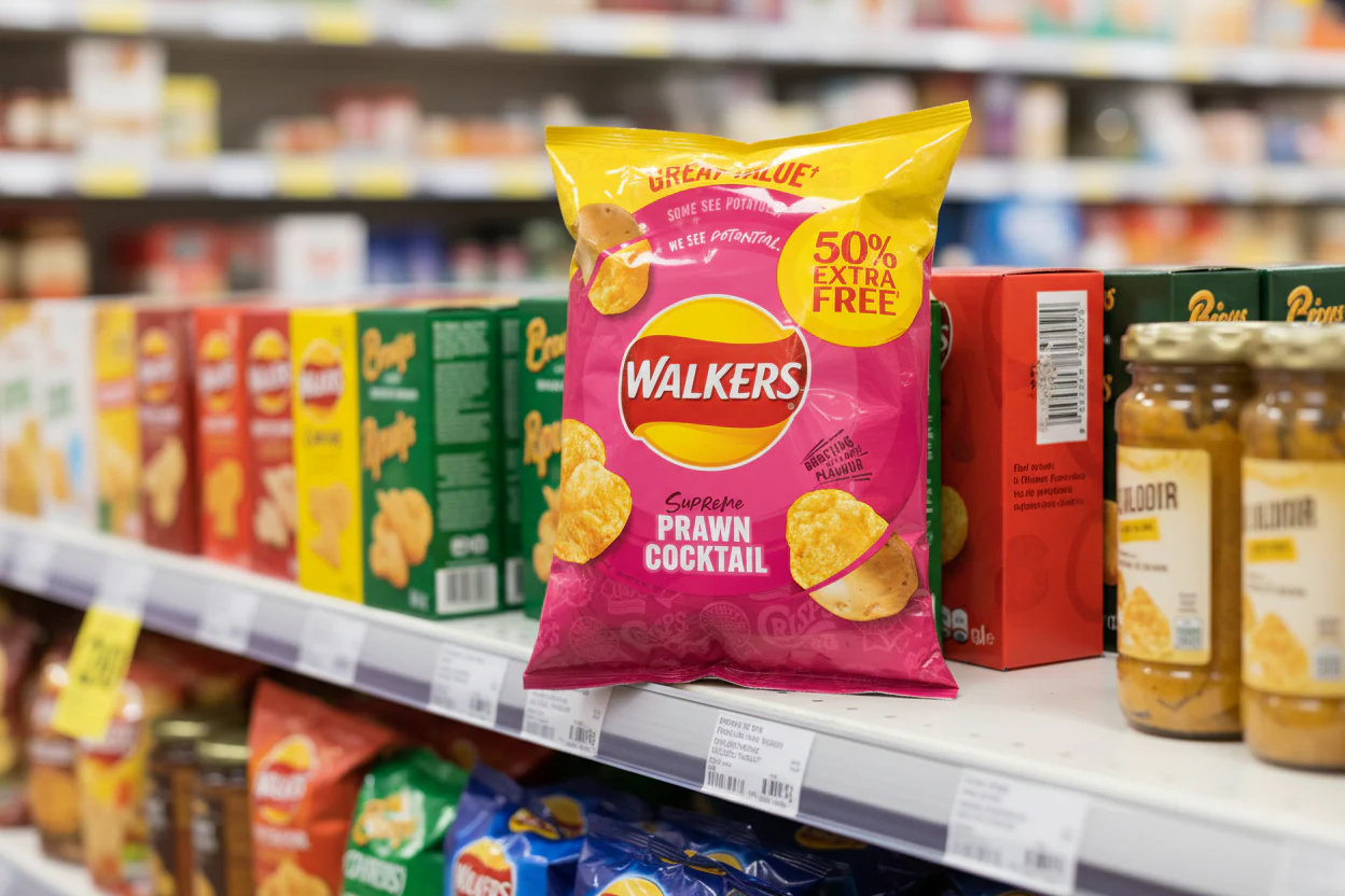 32 x Walkers Definitively Prawn Cocktail 32.5G +50% Extra - Image 2