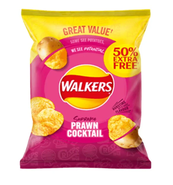 32 x Walkers Definitively Prawn Cocktail 32.5G +50% Extra - Image 3