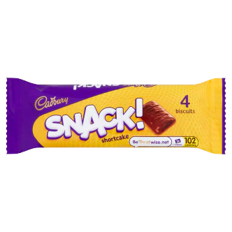 36 x Cadbury Snack Shortcake (Yellow) 40Gm