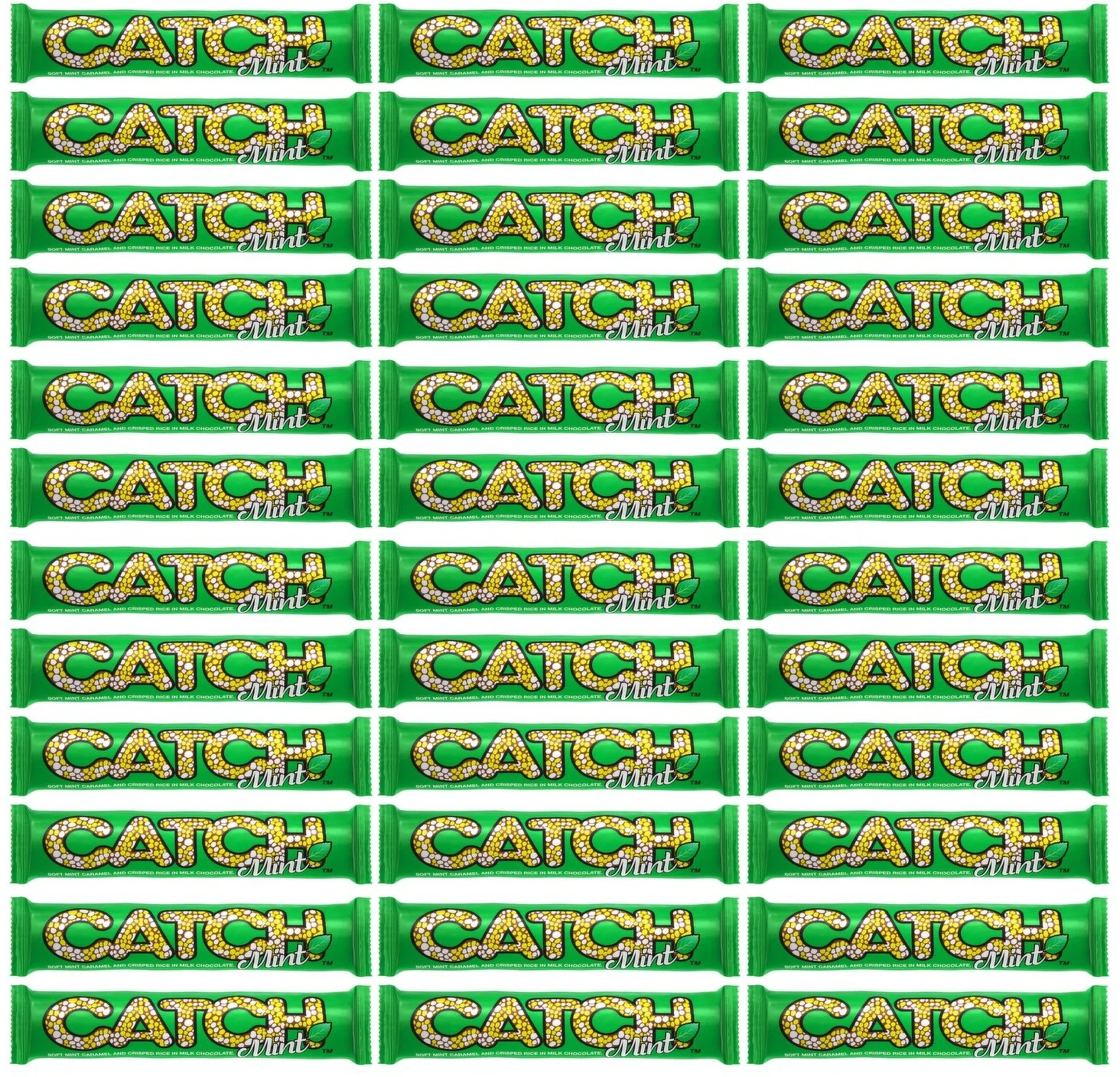 36 x Catch Soft Mint Caramel And Crisped Rice In Milk Chocolate 50G