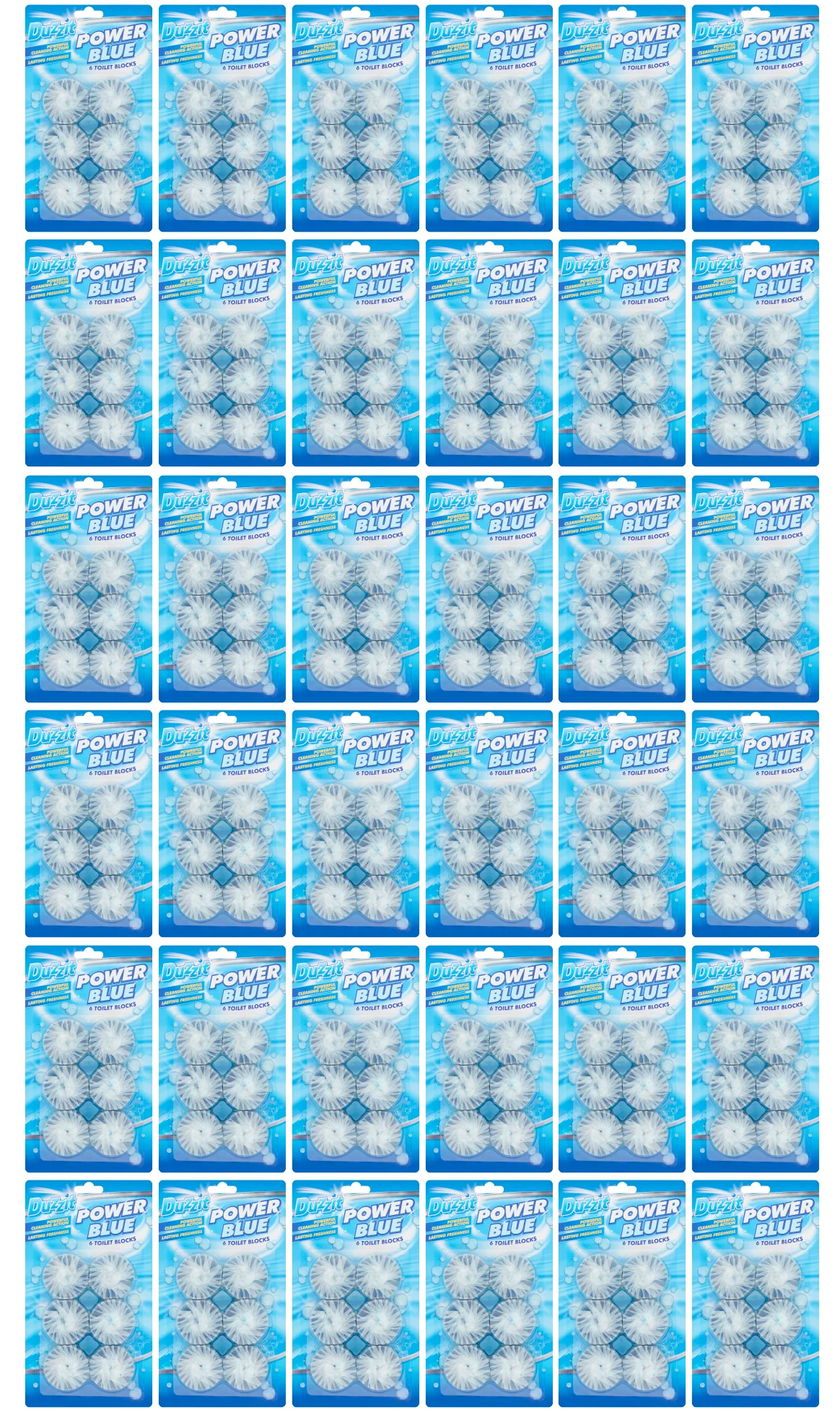 36 x Duzzit Power Blue Toilet Block - 6 Pack