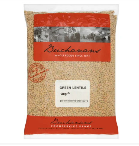 4 x Buchanans Green Lentils 3Kg - Image 2
