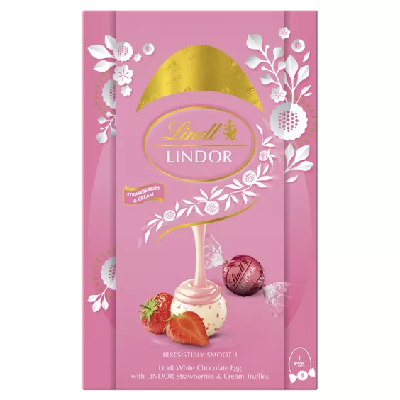 4 x Lindt White Choc Egg Strawberries & Cream Truffles - 260GM - Image 3