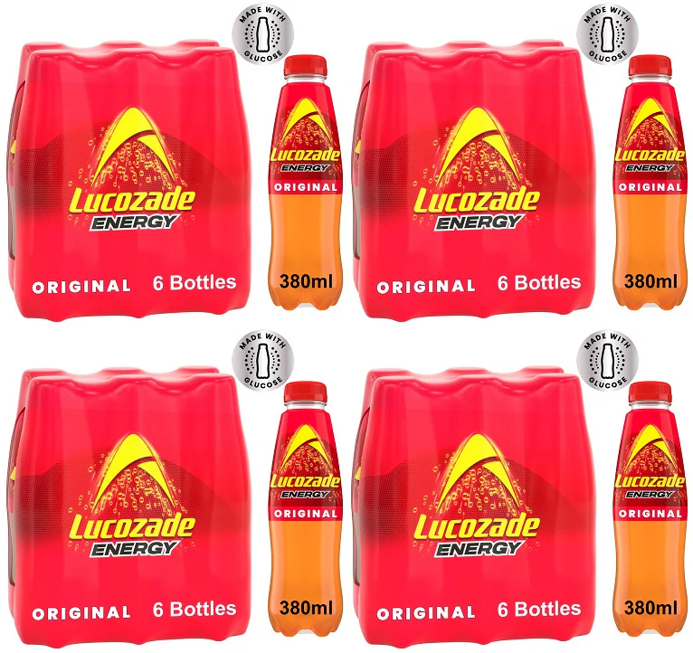 4 x Lucozade Energy Drink Original 6 X 380Ml