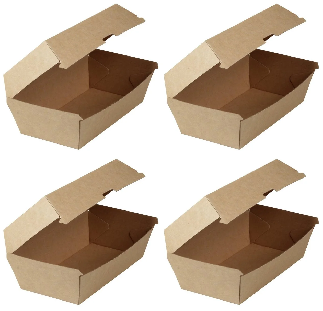 4 x No.9 Corrugated Snack Box Clam Shell 50Pk X 4