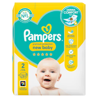 4 x Pampers New Baby Size 2 31 Pack