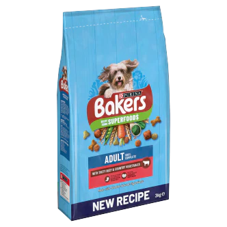 4 x Purina Bakers Adult Beef & Vegetable & Wholegrain 3Kg - Image 3