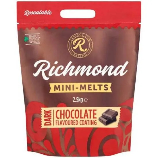 4 x Richmond Mini-Melts Dark Chocolate Flavoured Coating 2.5Kg - Image 3
