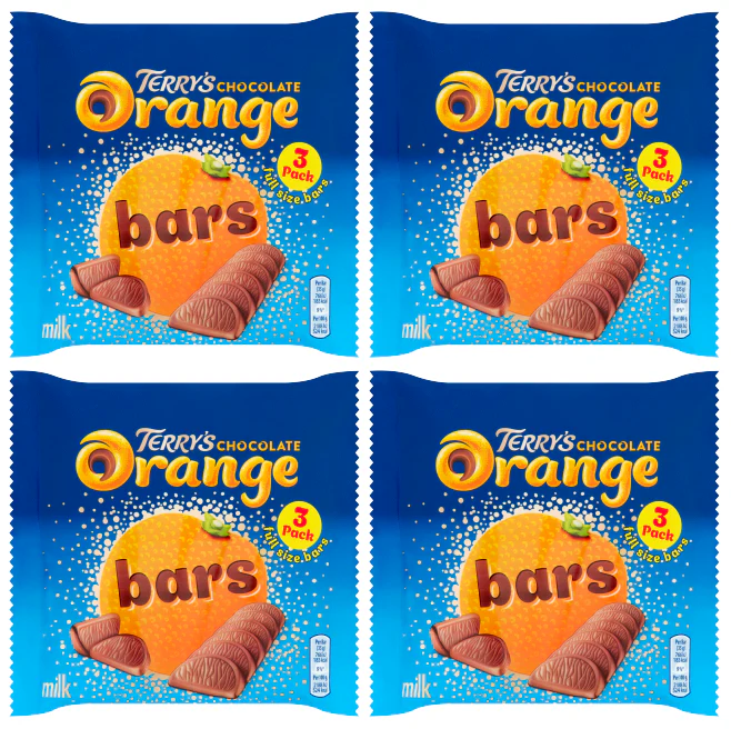 4 x Terrys Chocolate Orange Milk 3 Pack 105Gm