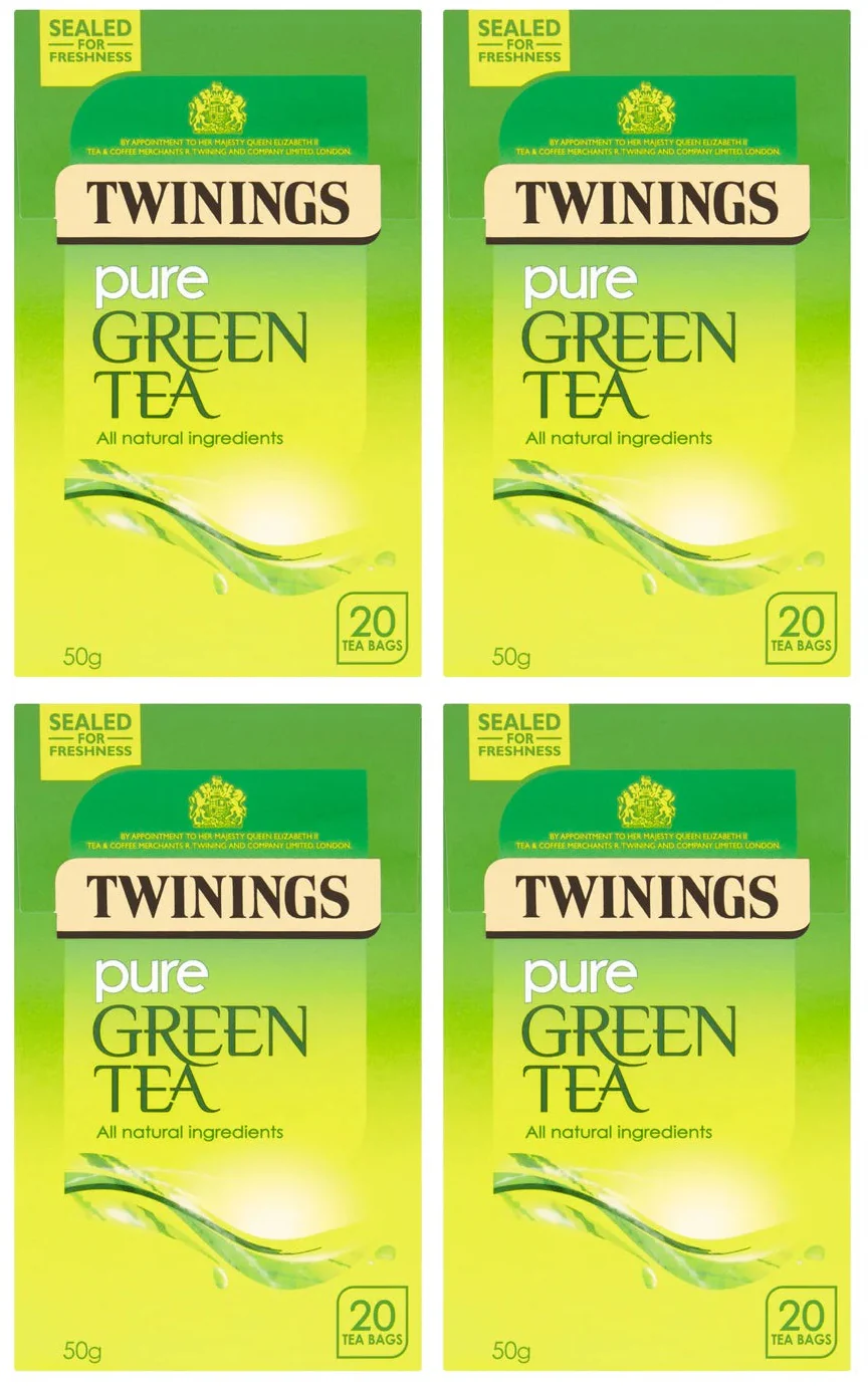 4 x Twinings Pure Green Tea 20 Tea Bags 50G