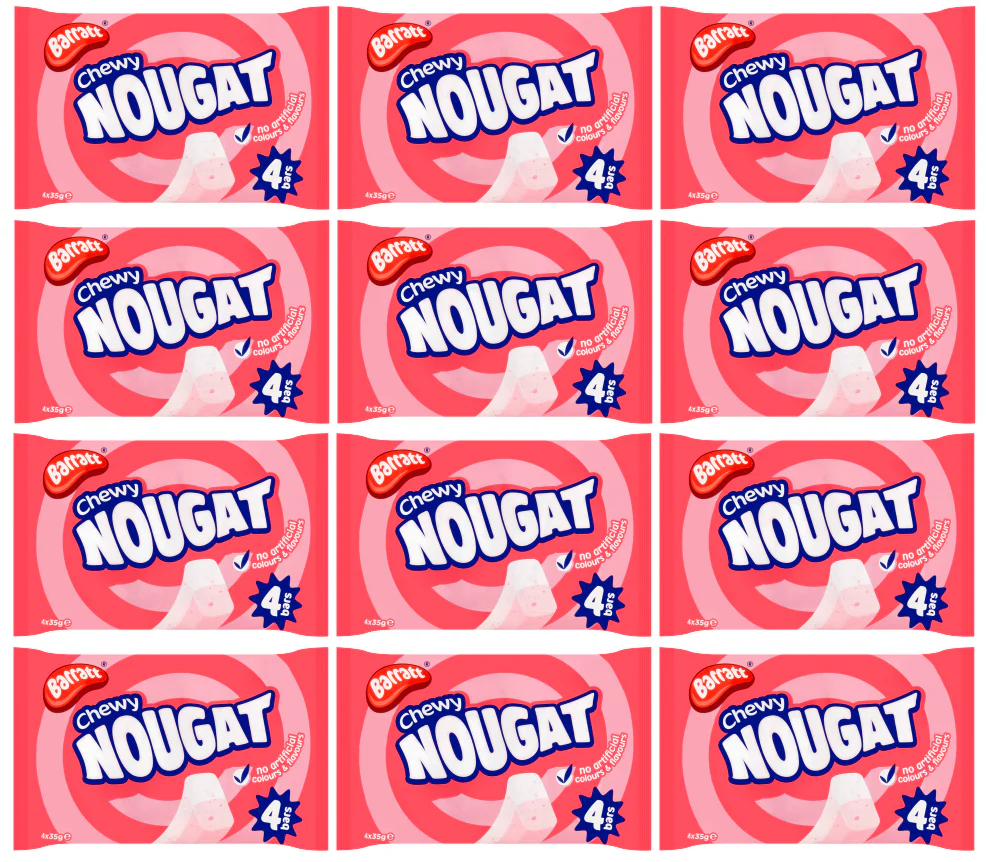 48 x Barratt Chewy Nougat Bar (12 x 4 Pack)