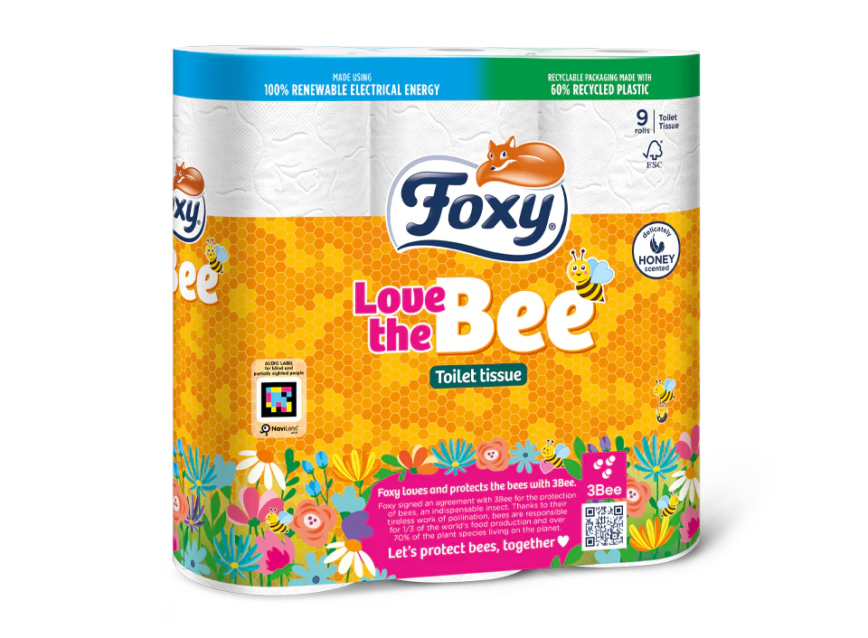 5 x Foxy Love The Bee Toilet Tissue - 9 PACK - Image 3