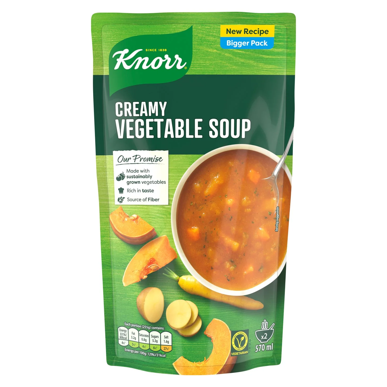 5 x Knorr Creamy Vegetable Soup 570ml - Image 3